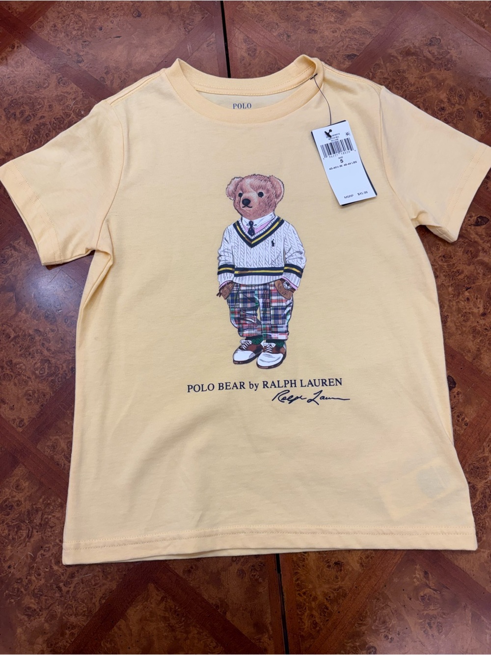 Polo by Ralph Lauren Pale Yellow Polo Bear Short-Sleeve Tee - Kids